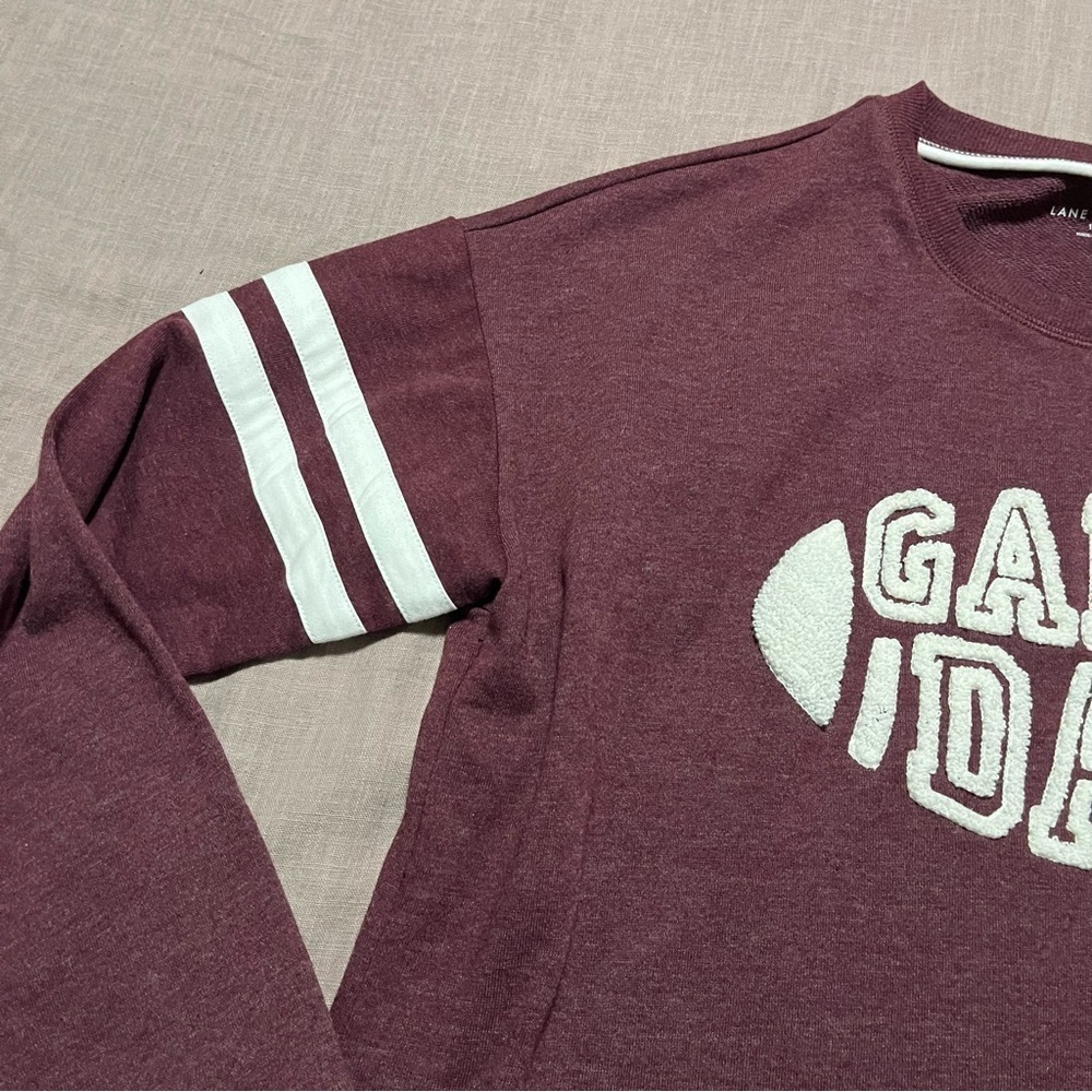 NWT Lane Bryant Burgundy Game Day Football Sweater Size 10/12 Large Fall Maroon - Picture 5 of 7